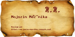 Mojszin Mónika névjegykártya